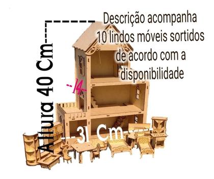 Imagem de Casinha De Bonecas Brinquedos Para Meninas Lol Polly Mdf Cru