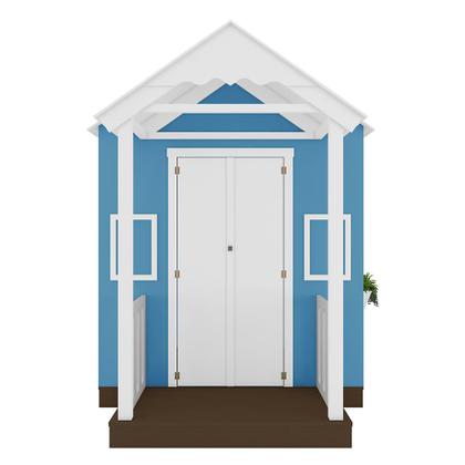 Imagem de Casinha de Brinquedo MDF com Varanda Artesanal Branco/Azul Claro L12 - Gran Belo