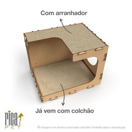 Imagem de Casinha Pet Gato Parede Arranhador Brinquedo Colchão Nicho