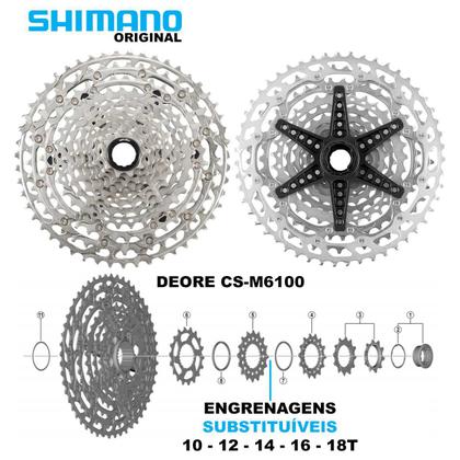 Cassete 12v Shimano Deore M6100 Micro Spline 10/51T Original