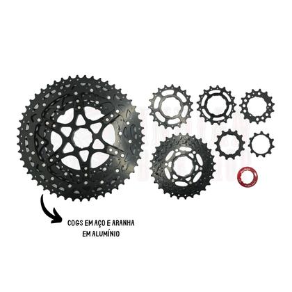 Imagem de Cassete 12v sunrace mz800 11/51d preto mtb serve shimano m6100 1x12v c/ freehub normal 8v 9v 10v