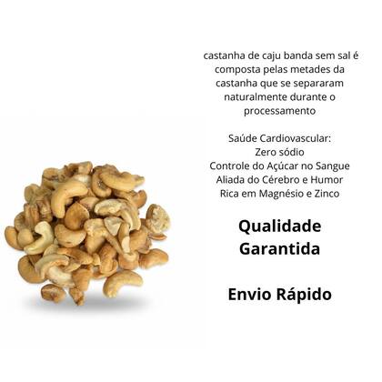 Imagem de Castanha de Caju em Pedaço/Bandas Sem Sal 1Kg - BellaPeri