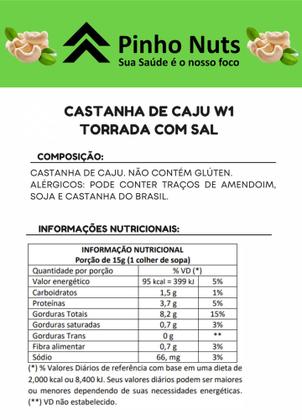 Imagem de Castanha de caju w1 torrada com sal 01 kg. - pinho nuts