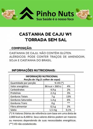 Imagem de Castanha de caju w1 torrada sem sal 01 kg - pinho nuts