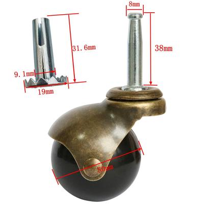 Imagem de Caster Wheels MySit Vintage Antique Brass, conjunto de 4 polegadas