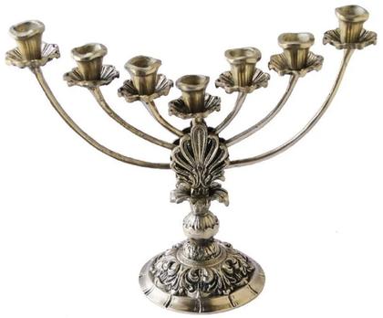 Imagem de Castiçal 7 Velas Menorah 28 Cm Bronze Decoração Presentes