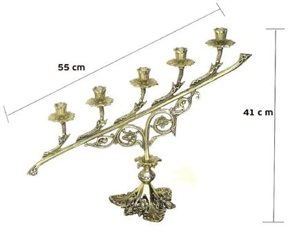 Imagem de Castiçal Candelabro 5 Velas 55 Cm Bronze Decoração