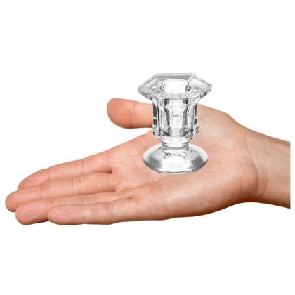 Imagem de Castiçal De Vidro Sextavado Porta Velas para Decoração