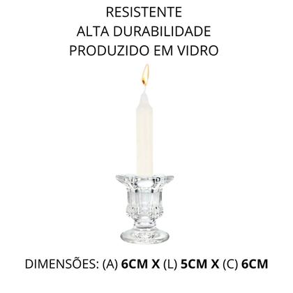Imagem de Castiçal De Vidro Sextavado Porta Velas para Decoração