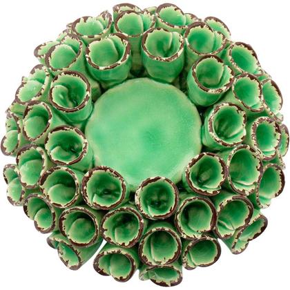 Imagem de Castiçal em Cerâmica Coral Crispin Verde 13x5cm Home &amp Co