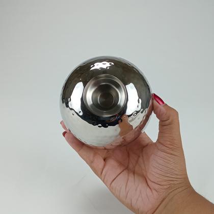 Imagem de Castiçal HomeCo Porta Vela Areta Inox 9x10x10cm Prata