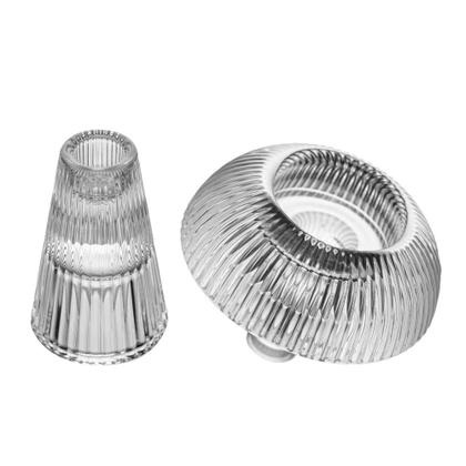 Imagem de Castiçal Mushroom Lines 10cm x 10cm x 15cm Vidro Lyor
