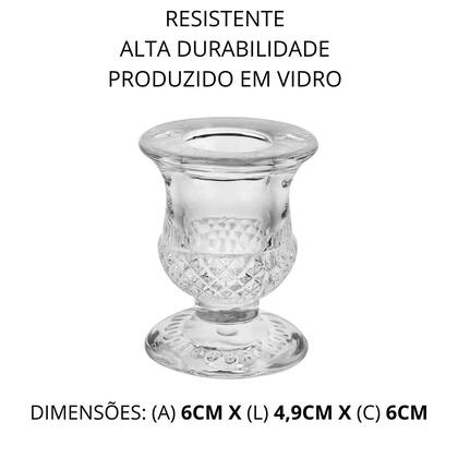 Imagem de Castiçal Porta Velas de Vidro Transparente para Decoração