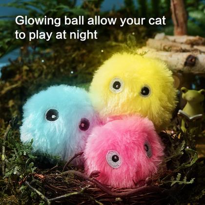 Imagem de Cat Ball Toys Petgravity Chirping com Catnip, pacote com 3 pelúcias