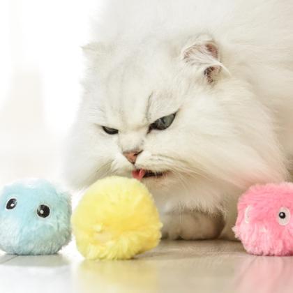 Imagem de Cat Ball Toys Petgravity Chirping com Catnip, pacote com 3 pelúcias