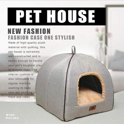 Imagem de Cat Bed WINDRACING Cat Cave House para gatos de interior com travesseiro