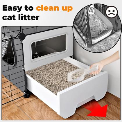 Imagem de Cat Cage Oneluck com caixa sanitária e compartimentos DIY de 4 camadas