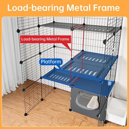 Imagem de Cat Cage Oneluck com caixa sanitária e compartimentos DIY de 4 camadas
