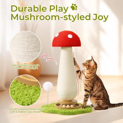 Imagem de Cat Scratching Post TEWIWAP Mushroom com brinquedos interativos