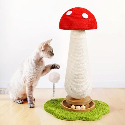 Imagem de Cat Scratching Post TEWIWAP Mushroom com brinquedos interativos