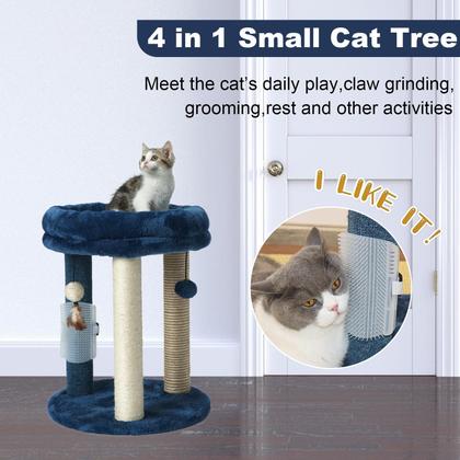 Imagem de Cat Scratching Post Tree MECOOL com cama macia Tower, azul