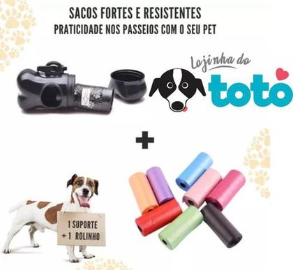 Imagem de Cata Caca Kit Ossinho + 1 Rolo (2 No Total) Cocô Pets Gatos