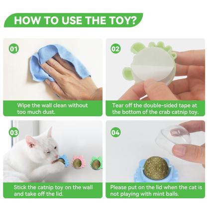 Imagem de Catnip Balls Toy Aucenix para limpeza de dentes que lambem gatos