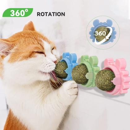 Imagem de Catnip Balls Toy Aucenix para limpeza de dentes que lambem gatos