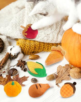 Imagem de Catnip Toys CiyVolyeen Thanksgiving 6 peças para gatos que mastigam dentes