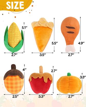 Imagem de Catnip Toys CiyVolyeen Thanksgiving 6 peças para gatos que mastigam dentes