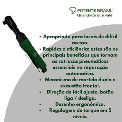 Imagem de Catraca Pneumática 1/2 12 Peças + Maleta - Potente Brasil