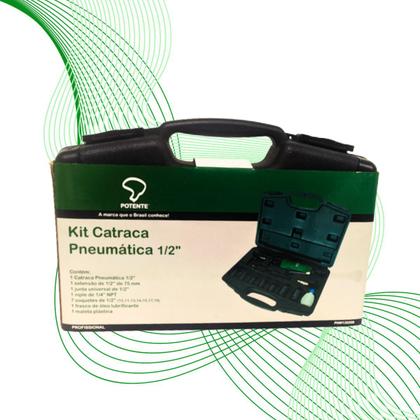 Imagem de Catraca Pneumática 1/2 12 Peças + Maleta - Potente Brasil