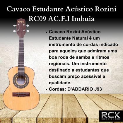 Imagem de Cavaco Estudante Acústico Rozini RC09 AC.F.I Imbuia