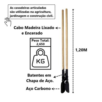 Imagem de Cavadeira Standard Articulada Cabo em Madeira Encerado 120cm