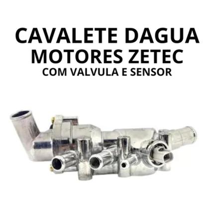 Imagem de Cavalete d agua valvula termostática fiesta 1.0 8v / ecosport 1.6 8v zetec flex 2005 a 2014