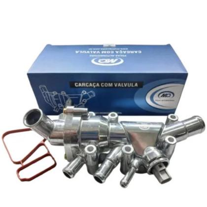 Imagem de Cavalete d agua valvula termostática fiesta 1.0 8v / ecosport 1.6 8v zetec flex 2005 a 2014