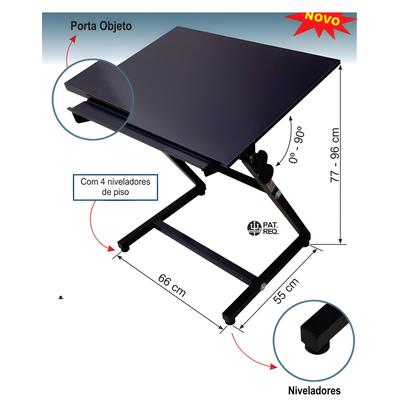 Imagem de Cavalete Prancheta Trident com Tampo Acoplado  80x60 