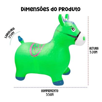 Imagem de Cavalinho Upa Upa Brinquedo Pocoto Inflavel Musical Cor:Verd