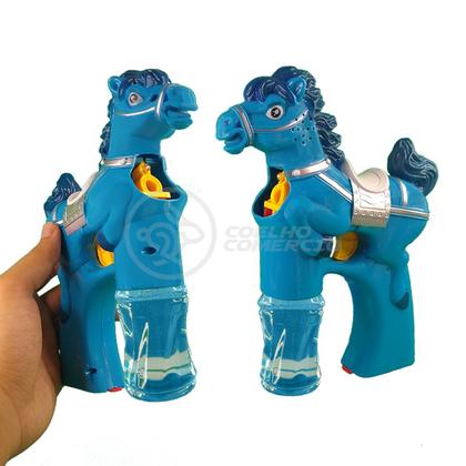 Imagem de Cavalo Bolhudo Brinquedo Pop Tik Tok Lança Bolhas Sabão Mágica Criança Infantil - Azul 24