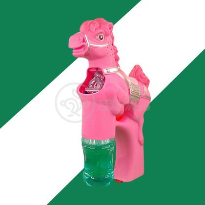 Imagem de Cavalo Bolhudo Elétrica Brinquedo Pop Tik Tok Lança Bolhas Sabão Mágica Criança Infantil - Rosa