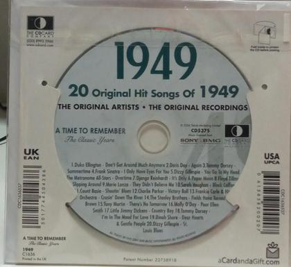 Imagem de CD 20 Original Hit Songs Of 1949