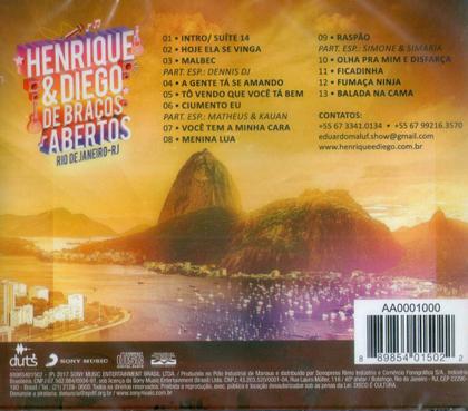 Imagem de Cd Henrique & Diego - De Braços Abertos - Rj