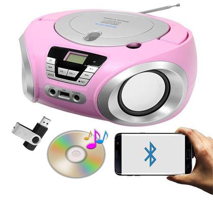 Imagem de Cd Player Megastar Bluetooth Usb / Cd / Fm Rosa Mp-1842Bt