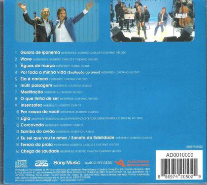 Imagem de Cd roberto carlos e caetano veloso 2008 e a música de tom jobim