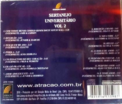 Imagem de CD Sertanejo Universitário Atração Maior Volume 2