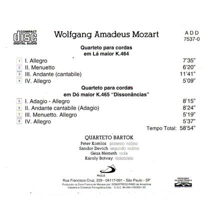 Imagem de Cd wolfgang amadeus mozart-string quartets