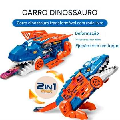 Imagem de Cegonha Caminhão Catapulta Pista Rampa + 6 Carrinhos Metal COR:AZUL