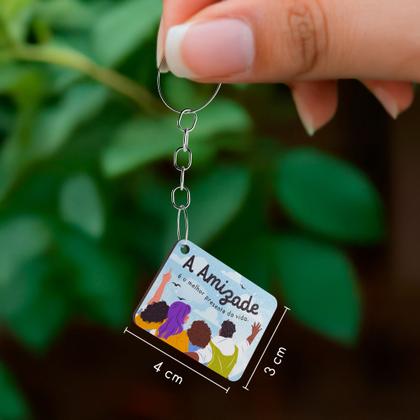 Imagem de Celebração em Massa: Kit 100 Chaveiros MDF Dia do Amigo com Mensagens e Desenhos
