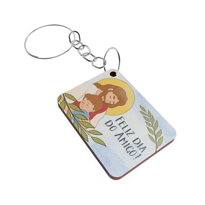 Imagem de Celebração em Massa: Kit 100 Chaveiros MDF Dia do Amigo com Mensagens e Desenhos