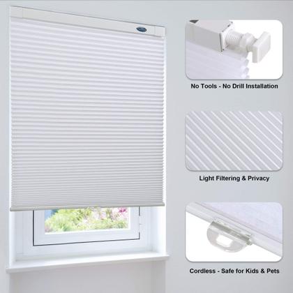 Imagem de Cellular Shades LazBlinds sem fio com filtro de luz branco
